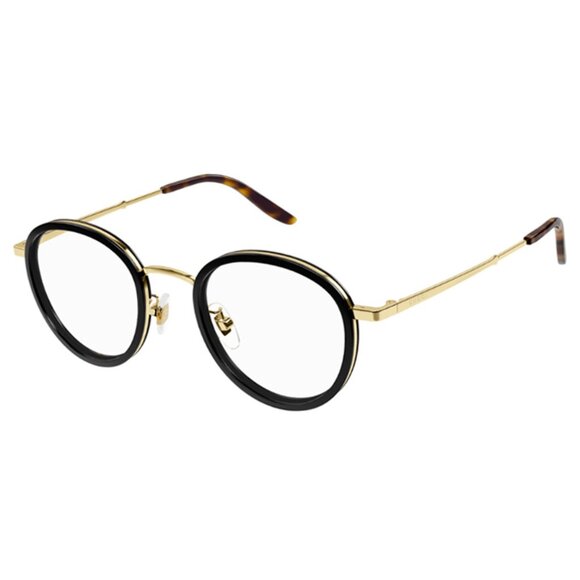 NEW GUCCI ROUND EYEGLASSESGUCCI GG1357OJ 001 GOLD BLACK CLEAR EYEWEAR